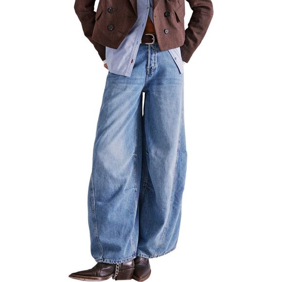 Free People Denim - Free People Westward Demi Barrel Leg Jeans Size 25